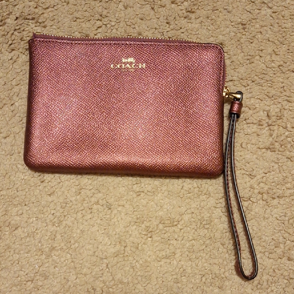 Coach Rose Gold Wristlet FIRM